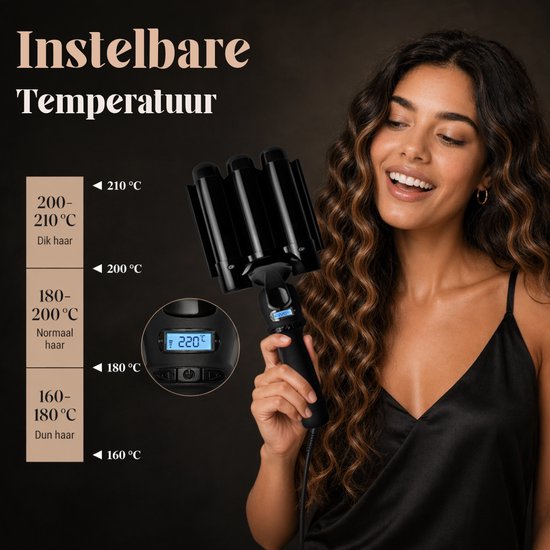Vaive Wafeltang 32 mm - Beach Waves - Golvenkrultang - Krultang - Waver - Keramische Coating