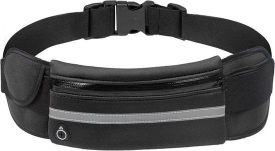 Garpex® Running Belt - Heuptas - Hardloop Telefoonhouder - Hardlooptasje - Heuptasje Dames en Heren - Hardlopen - One Size - Zwart