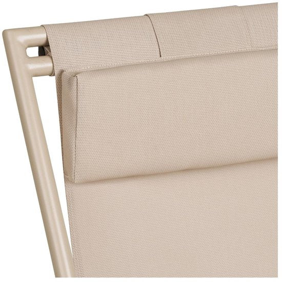 Cille strandstoel 4-positie rugleuning taupe