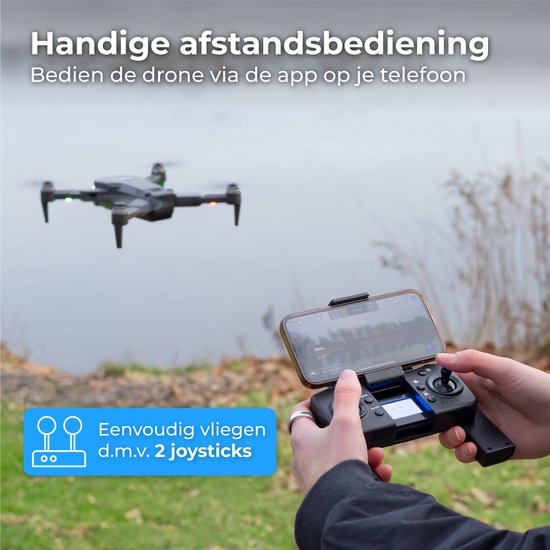 Nuvance - Drone met Camera en GPS - 1080p Mini Camera - Inclusief Opbergtas en 2 Accu's