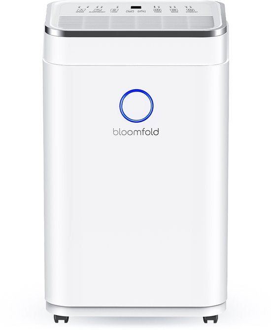Bloomfold Luchtontvochtiger - 25L per Dag - Incl. Was-droog Functie - Geschikt voor Woonkamer, Slaapkamer, Kelder & Badkamer - Dehumidifier - Wit