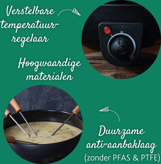 Boska Elektrische Fondueset Party – 2,3L - Voor Kaasfondue, Chocoladefondue, Hotpot en Boullionfondue - Fondueset elektrisch - Met temperatuurregelaar