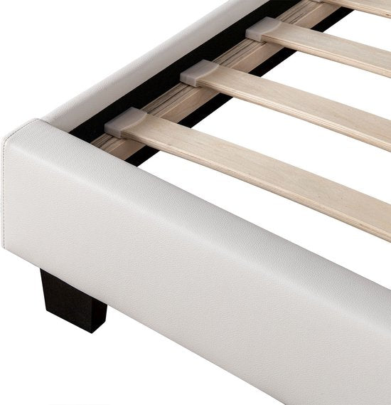 Gestoffeerd Bed Paris - 180 x 200 cm - Wit - LED Verlichting