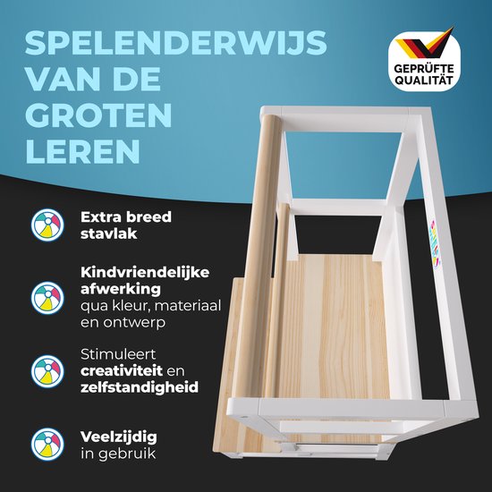 Spielwerk Leertoren - Vanaf 2 Jaar Krijtbord Tot 100kg - Grenen Wit