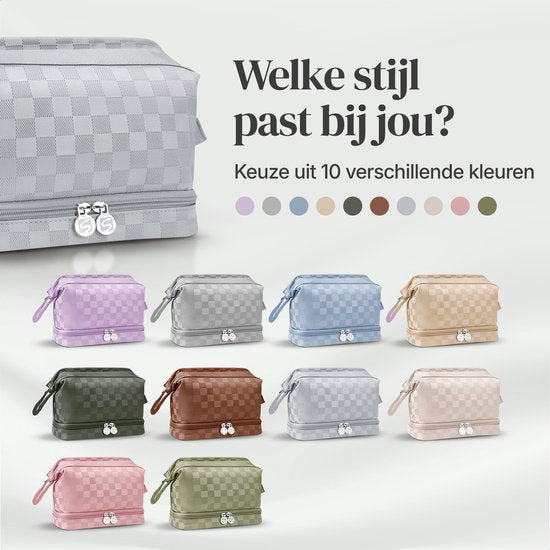 SC Travel Essentials - Toilettas en Make-up Organizer - Waterdicht en Compact - Geschikt voor Reis en Dagelijks Gebruik - Unisex - Zilver