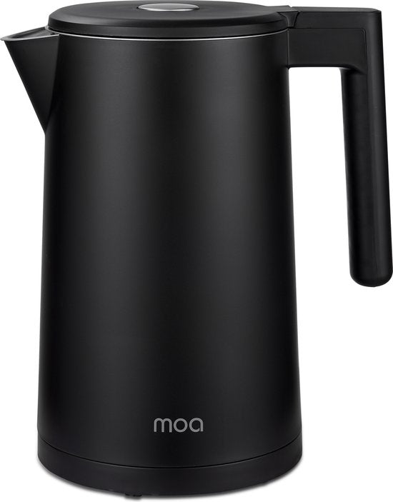 MOA Waterkoker met Temperatuurregeling - 1,7 Liter - Dubbelwandig - Warmhoudfunctie - Elektrische Waterkoker - 2200W - Zwart