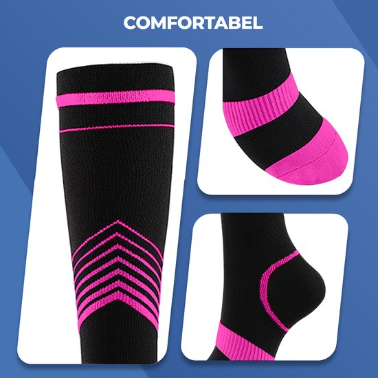 Roegaarden compressie sokken - Compressiekousen - Steunkousen - Maat 40-44 - Roze