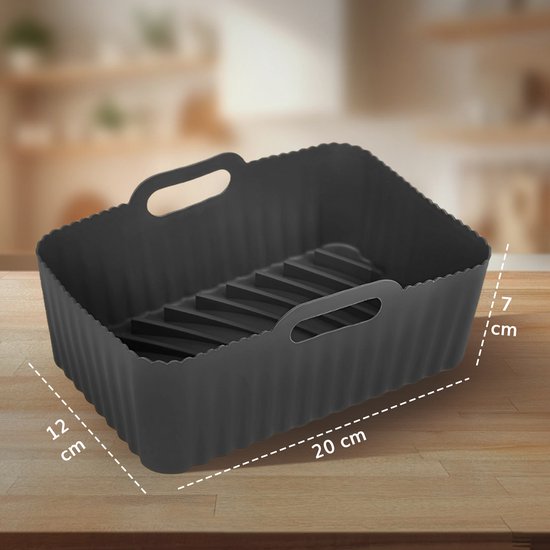 Airfryer bakjes siliconen - 2 stuks - Heteluchtfriteuse - Accessoires - Bakpapier - Geschikt voor XXL Philips, Ninja, Inventum - Mand - Veilig materiaal - Luft