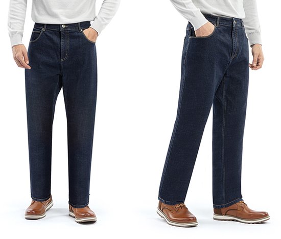 Milanoro - Stijlvolle jeansbroek voor heren - Zwartblauw - W38 - L30