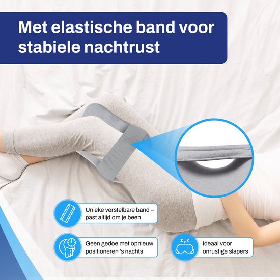 Sleeptight Kniekussen - Beenkussen - Orthopedisch - Zwangerschap - Zijslaap - Grijs