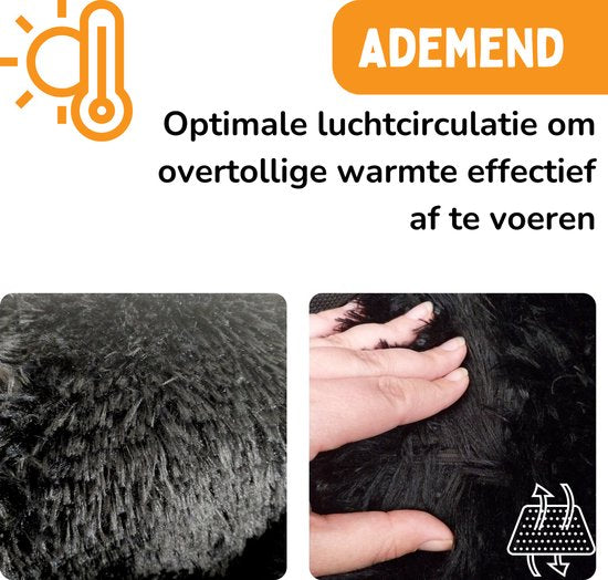 By Cee Cee Autostoel Hond Deluxe - Hondenmand Auto Met Veiligheidsriempje - Automand Hond - Hondenstoel - Autozitje - Zwart - Bijrijdersstoel