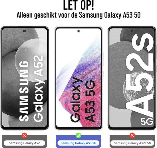 Podec Screenprotector geschikt voor Samsung Galaxy A53 - Gehard Beschermglas - Transparant en Krasbestendig - Tempered Glass Screen Cover - 3 Stuks