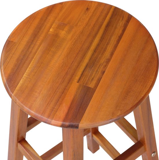 Casaria Barkrukken 2 Stuks - Acacia Hout /Zithoogte 76 cm - Bruin