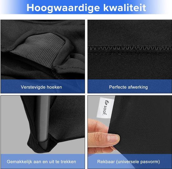 Saaf Statafelrok - 2 stuks - Statafelhoes - Wasbaar en Elastisch - Zwart - 80x85x110 cm