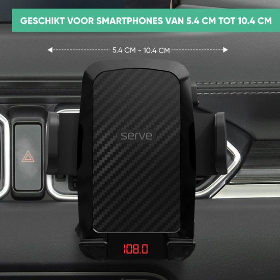 Serve 2in1 Bluetooth FM Transmitter & Telefoonhouder Auto - Carkit voor Muziek - Telefoonhouders Auto Accessoires - Ventilatie Houder