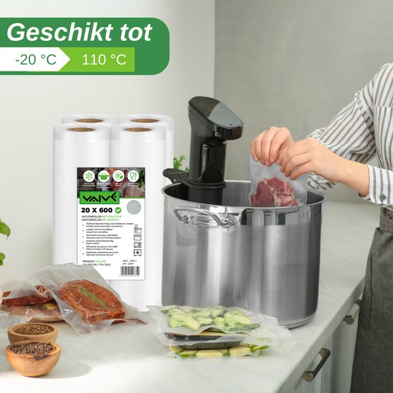 Vaive Vacumeerrollen 4 stuks - 30 x 600 - Vacuumzakken Voedsel - Vacumeerzakken - Vacuum / sous vide zakken - BPA vrij