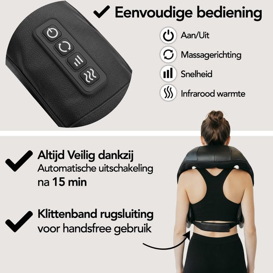 Infinity Goods Draadloos Shiatsu Massagekussen - Elektrisch - Warmtefunctie - 8 Massagekoppen