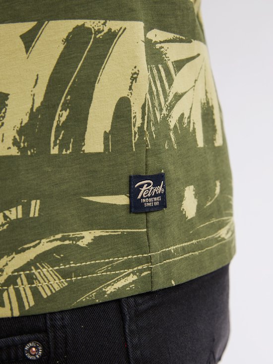 Petrol Industries - Heren All-over Print T-shirt Harbor - Groen - Maat XXXL