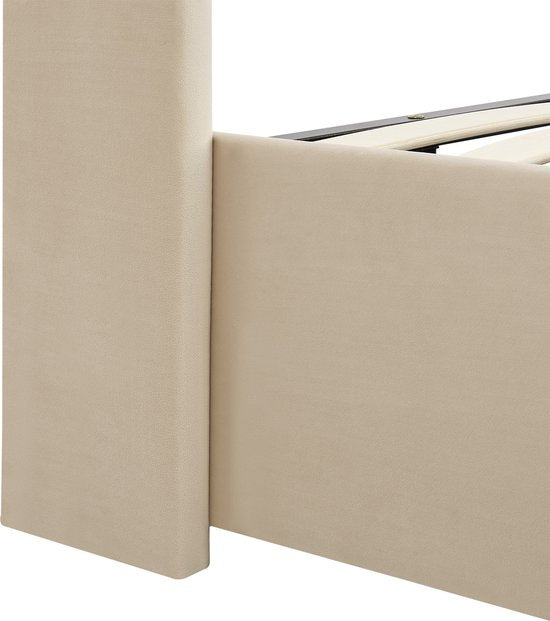 Gestoffeerd bed Savona - 200 x 120 cm - Beige - Incl. Bedlade
