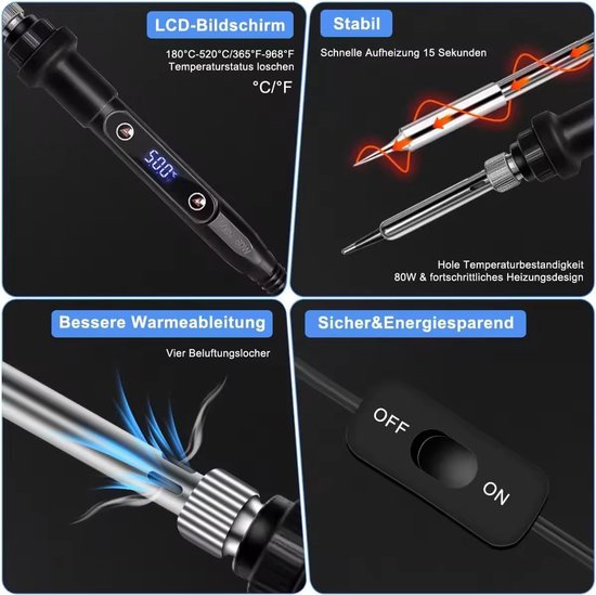 Garpex® 3 in 1 Houtbrander - LED-display - 43-delig