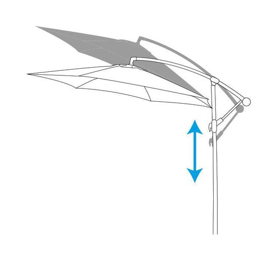 Lifetime Garden Zweefparasol met Voet - Parasol Kantelbaar - ⌀300 x 300 cm - Balkonparasol met Opdraaisysteem - Verstelbaar tot 3 meter hoog - Champagne Zonnescherm