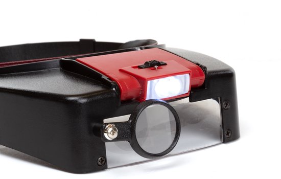 Velleman Hoofdloep, met ledverlichting, vergroting 1.8x/2.3x/3.3x, met regelbare lichtmodule