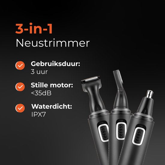 Skoov 3-in-1 Neustrimmer - Neus, oor en wenkbrauw - Voor mannen en vrouwen - Neushaartrimmer - Oplaadbaar