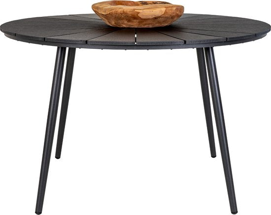House Nordic Tuintafel Atlanta Kunststof Zwart Ø120cm