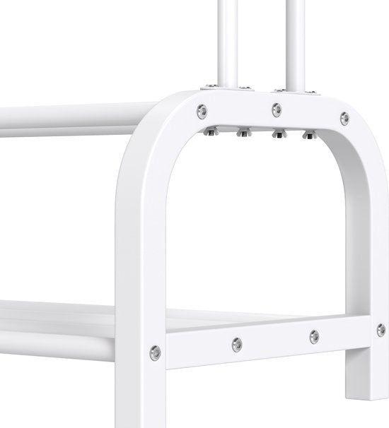 O'DADDY® Kledingrek Dubbel – Metaal – Met Schoenenrek – 110×33×157 cm – Wit