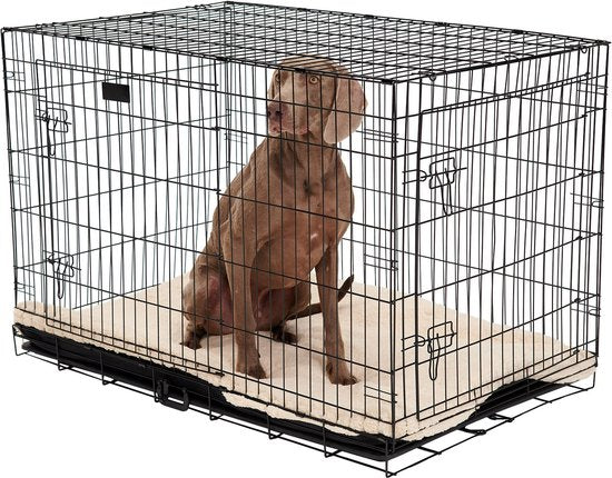 Brixy Hondenbench - Bench Voor Honden - Maat XL - Opvouwbaar - 107 x 72 x 77 CM - 2 Deuren - Zwart