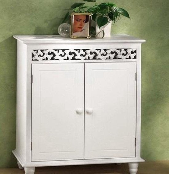 Dressoir Jersey – 2 Deuren 2 planken 76x65x35cm - Landhuisstijl Wit