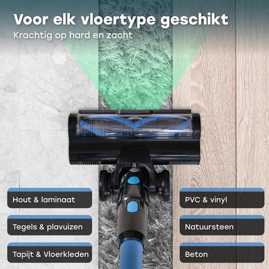Ølven Steelstofzuiger CleanMax - Draadloos - 400W - Kruimeldief - 55Min Accu - Stofzuiger Zonder Zak - Aroma Functie