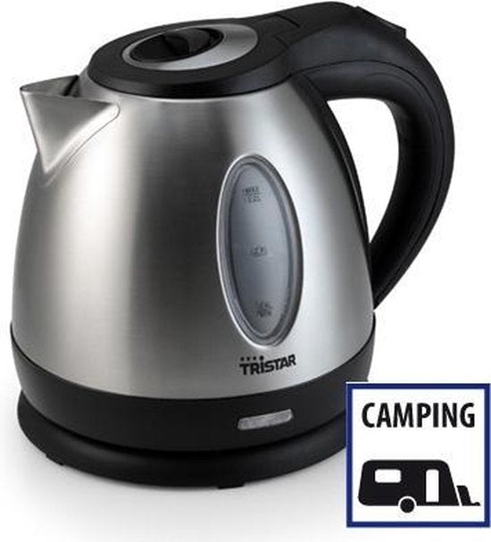 Tristar Waterkoker WK-1325 - 900W - 1,2L - Camping geschikt - RVS
