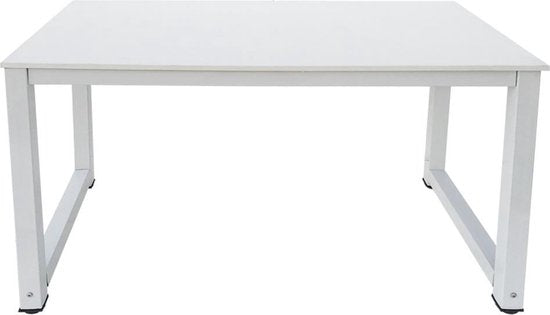 Bureau computer tafel - keukentafel - metaal hout - 120 cm x 60 cm - wit