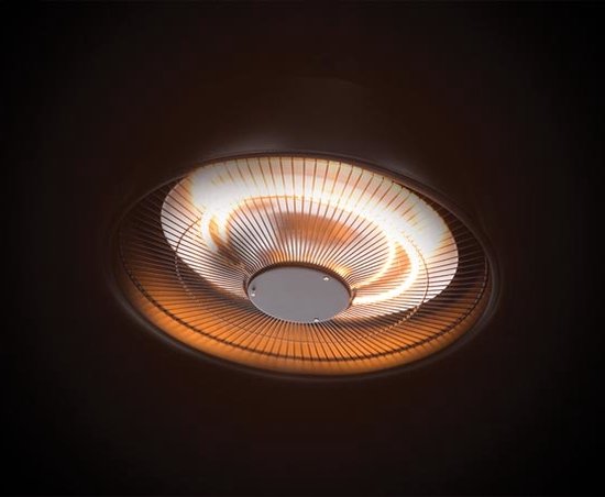 Perel Terrasverwarmer - 1500 W - halogeen plafondmontage - trekschakelaar - warmteniveau - zwart