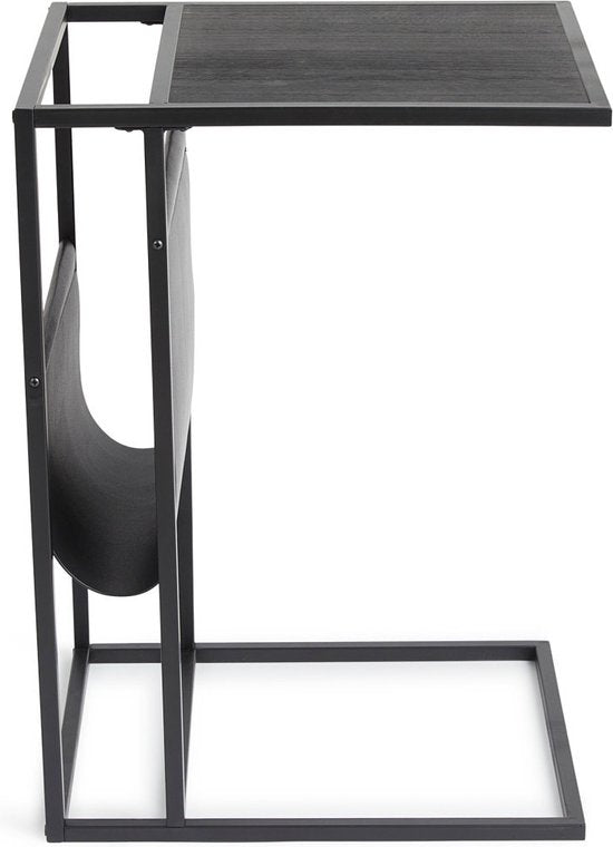 Lifa Living Magazine rek Manhattan Zwart- Hout, Pu-Leer - Zwart- 35x45x63 (LxBxH)
