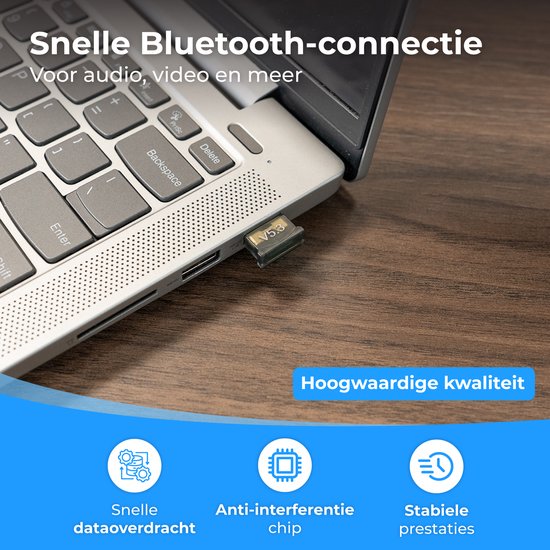 Nuvance Bluetooth-adapter - 5.3 - Bluetooth-ontvanger - USB - Bluetooth-dongle PC - Geschikt voor Windows 11/10/8/7