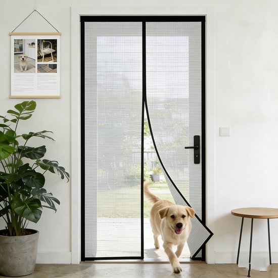 Ceruzo Deurgordijn 100x230 cm – Magnetisch – Vliegengordijn – Zwart- Klittenband