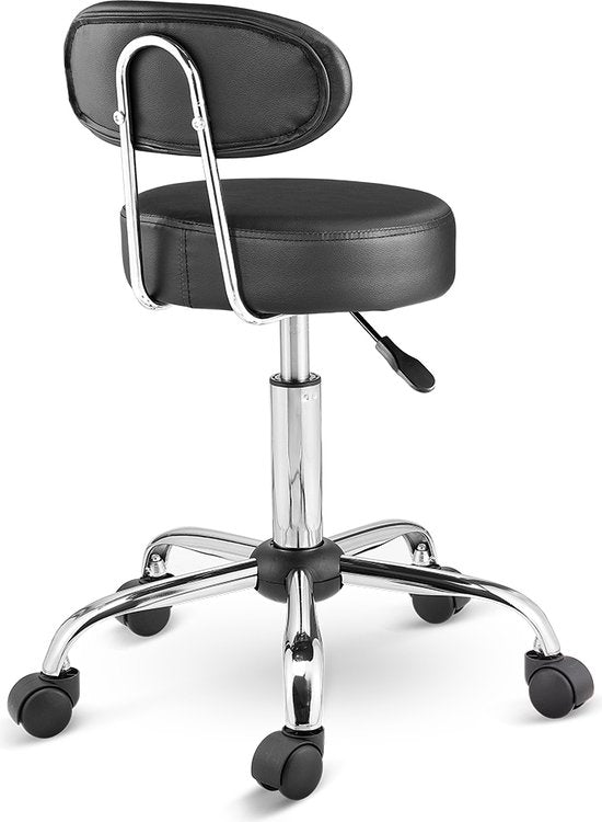 Casaria draaikruk met rugleuning - Zithoogte verstelbaar 46 - 60 cm