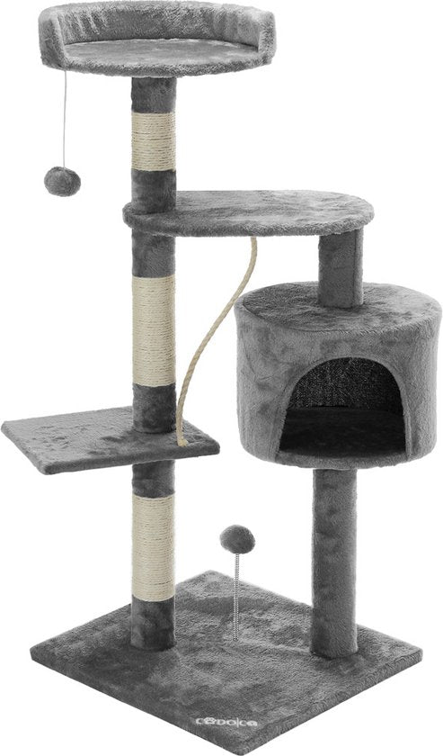 Cadoca Kattenboom met 3 kijkzones, 1 grot, 2 speelballen en touw.