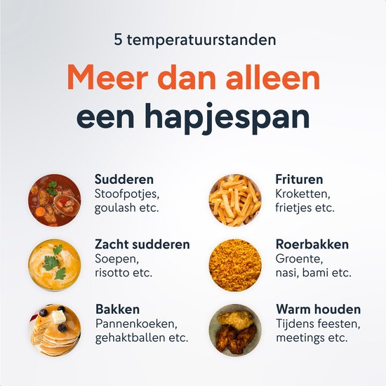 Elektrische hapjespan met deksel - Hapjespannen - Party - Grill - Snack - Sauteer - Pan - Inductie - Braadpan - Skoov