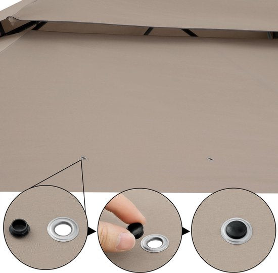 Casaria Paviljoen Topas 3x4m - UV-bescherming 50+ - Taupe