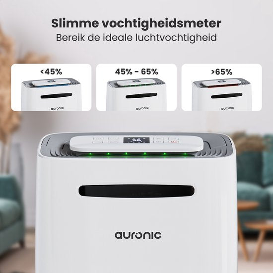 Auronic Luchtontvochtiger - Compact Plus Series - 20L - Slaapkamer, Badkamer, Woonkamer en Kantoor - Vochtvreter voor in Huis - Wit