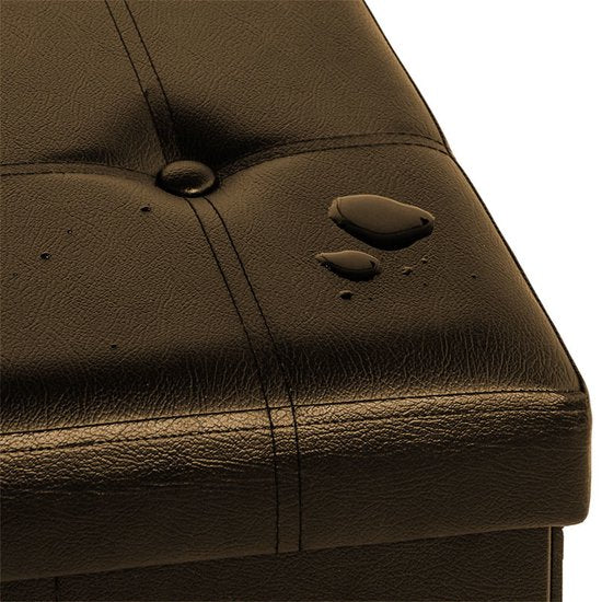 Casaria Zitbank met Opbergruimte - 80x40x40cm 100L Kunstleer – Bruin