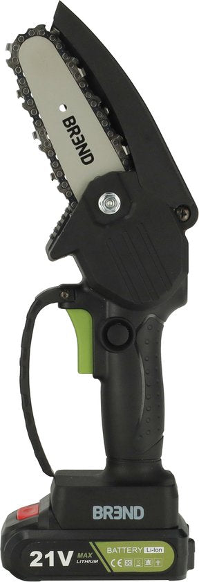 BREND BR-2236 Elektrische Mini Kettingzaag met Accu en Opbergkoffer – Draadloze Snoeizaag voor Takken en Stammen – 20 Min Zaagtijd – Zwart