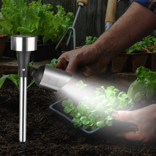 Monzana Set van 6 LED-zonne - tuinlicht - Roestvrij staal