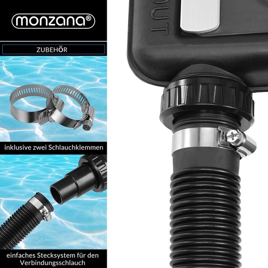 Monzana Zwembadverwarming Solar - 10000 L/h - 32&38mm – Verstelbaar