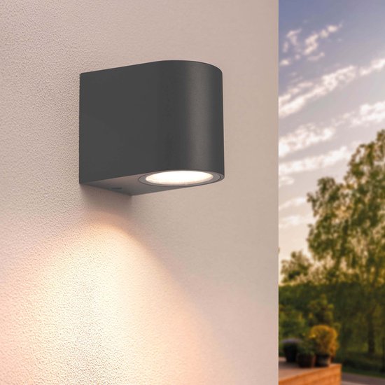 Ledvion - LED Wandlamp Antraciet - GU10 - IP54