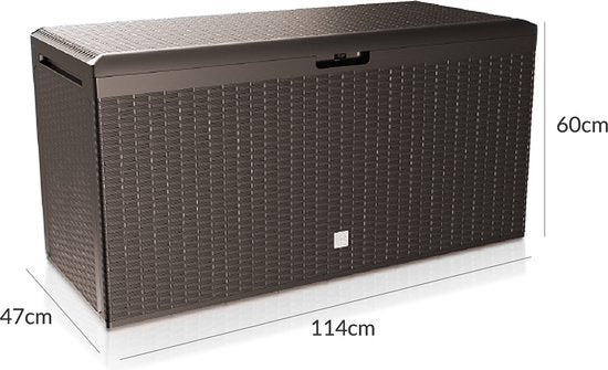 Casaria Opbergbox - Deksel Wielen 290L 117x47x60cm - Bruin