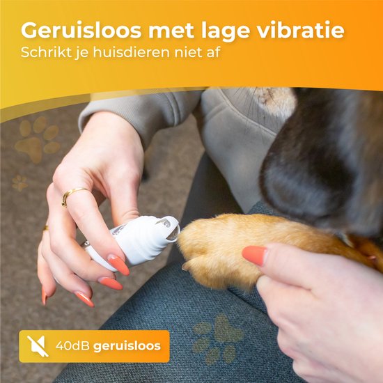 Nuvance - Elektrische Nagelvijl - voor Honden, Katten en Dieren - Usb Oplaadbaar - Diamant Vijlkop - Draadloos - Wit